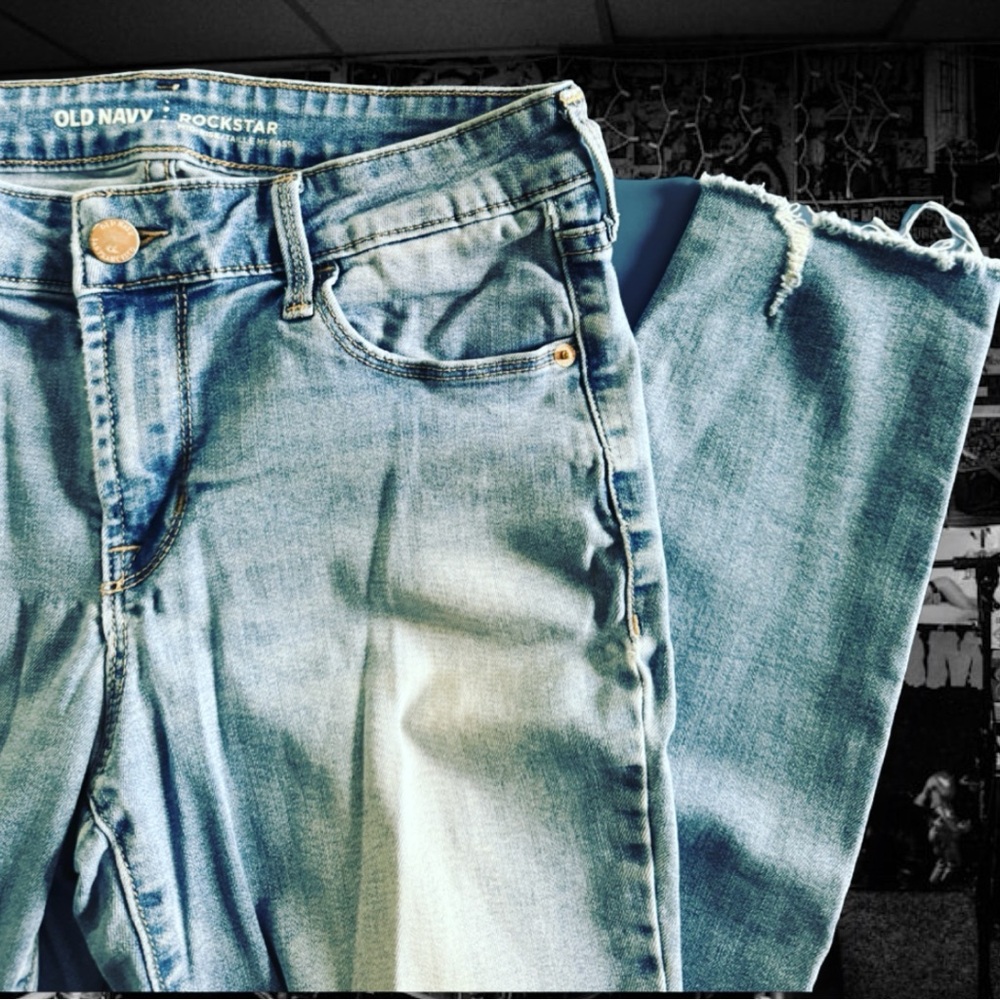 Old Navy Rockstar Skinny Light Was Faded Jeans SZ 4W